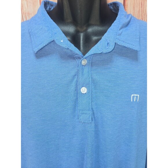 Travis Mathew Mens Blue Polo XXL Pima Cotton Blend - Picture 2 of 8